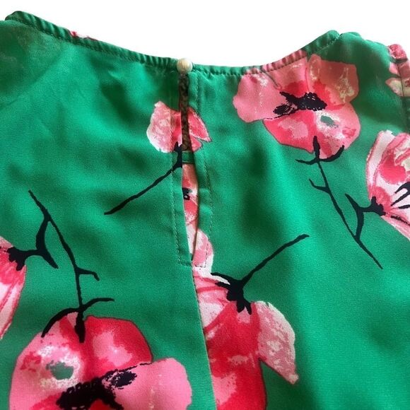 Who What Wear Dressy Green Floral Tank Top. Size Medium. Great Condition! - Picture 6 of 10